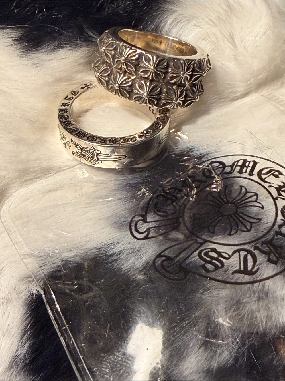 Chrome Hearts Silver 2003 Engraved Band Rings